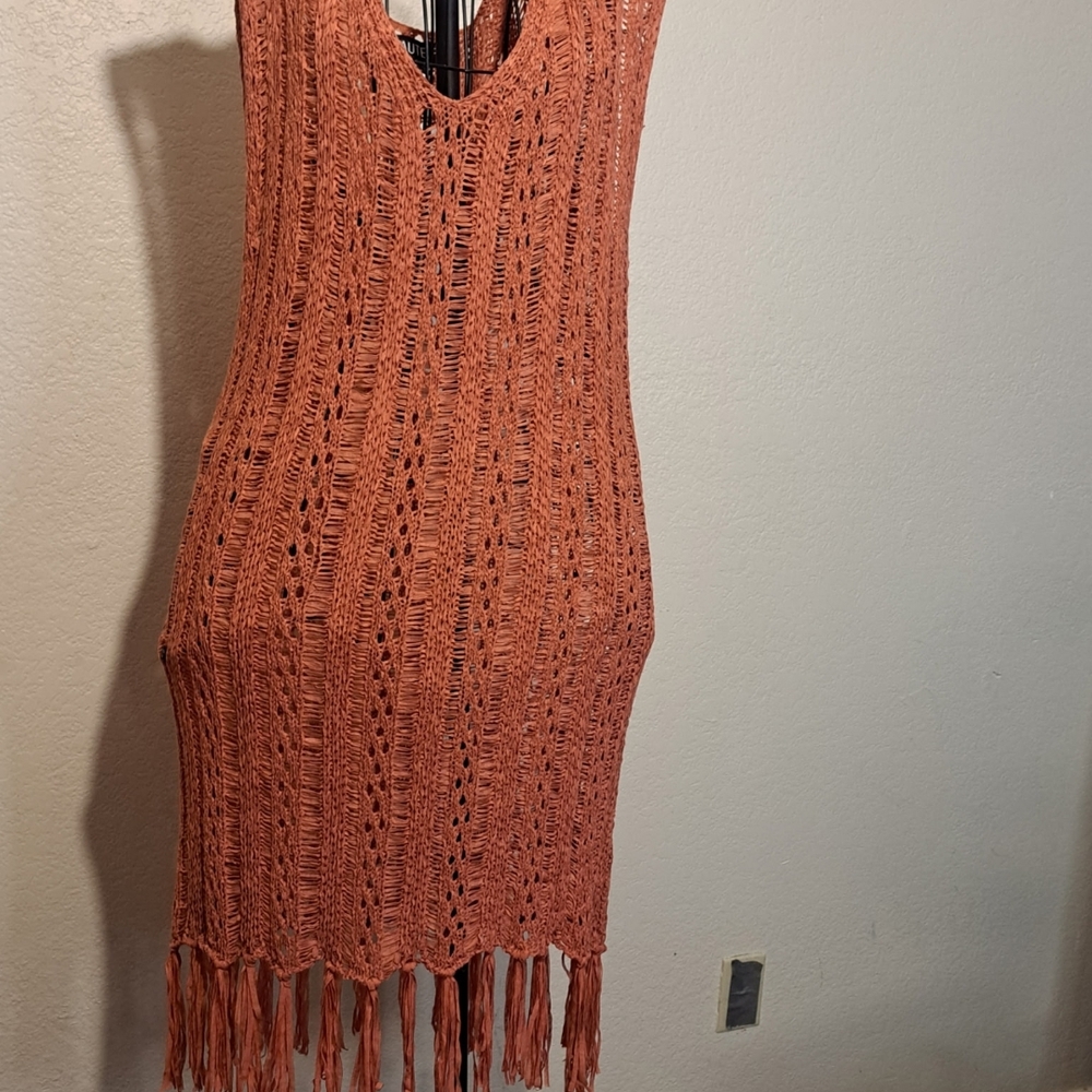 Elegant Fringe Knit Dress